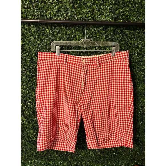 Polo Ralph Lauren Mens Suffield Shorts Size 38 Preppy Cotton Red Check Gingham - Picture 1 of 4